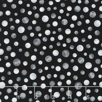 Florentina Rose - Dots Black Yardage