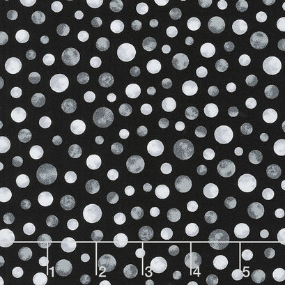 Florentina Rose - Dots Black Yardage