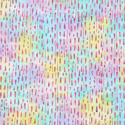 Fairy Floss Batiks - Woodblock Chips Multi Yardage