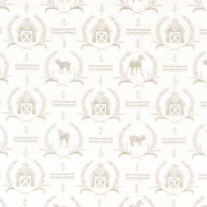 Willow's Farm - Farm Yard Damask Cloud Yardage