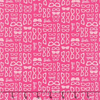 Barbie World - Barbie Glasses Hot Pink Yardage
