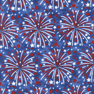 Red, White and Starry Blue - Fireworks Navy Yardage