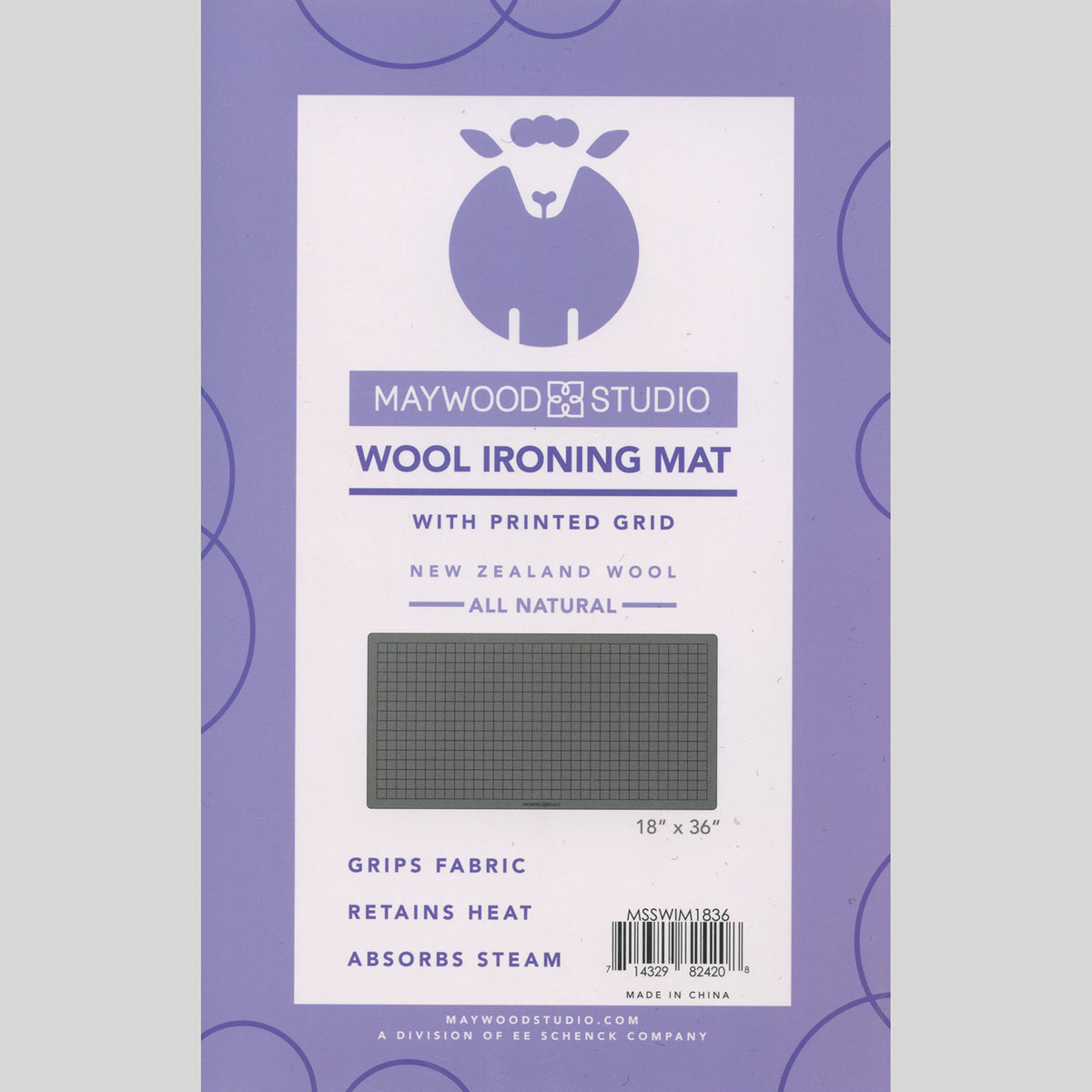 Wool Ironing Mat with Printed Grid - 18