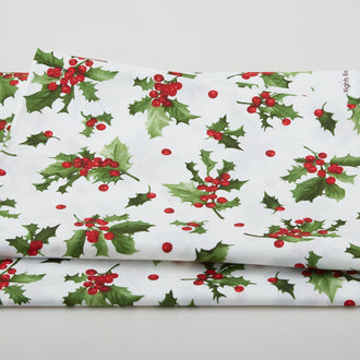 Poinsettia & Pine Favorites - Holly Cream 2 Yard Cut