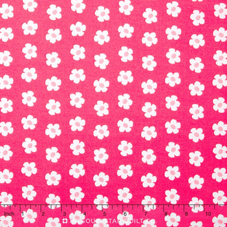 Whatever the Weather - Rainbow Hot Pink Daisy Yardage