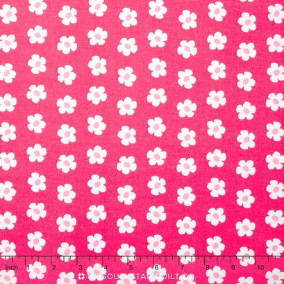 Whatever the Weather - Rainbow Hot Pink Daisy Yardage