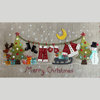 Christmas Laundry Wool Felt Embroidery Appliqué Kit
