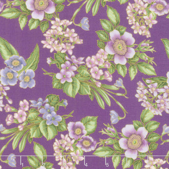 Avery Hill - Blossom Flowers Lavender Metallic Yardage