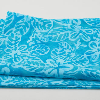 Java Batiks - Jungle Flower Turquoise 2 Yard Cut