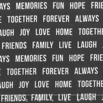 Urban Cottage - Words to Live By Black 108" Wide Backing