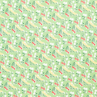Garden Party - Flower Field Green Yardage