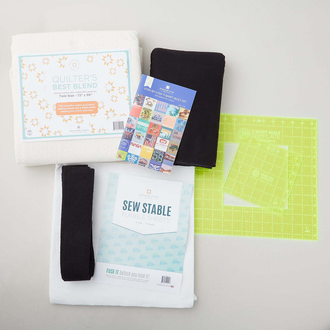 Missouri Star Step-By-Step T-Shirt Quilt Kit - Black Primary Image