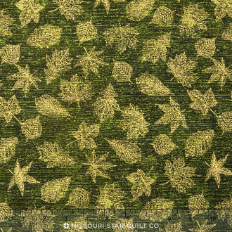 Shades of the Season 8 - Leaf Green Metallic Yardage
