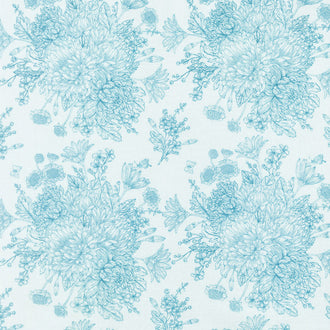 Love Story - Floral Aqua Yardage