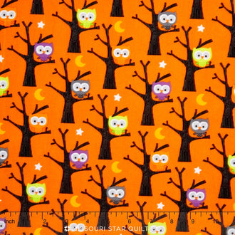 Ghouls and Goodies - Ghouls Owl Orange Yardage