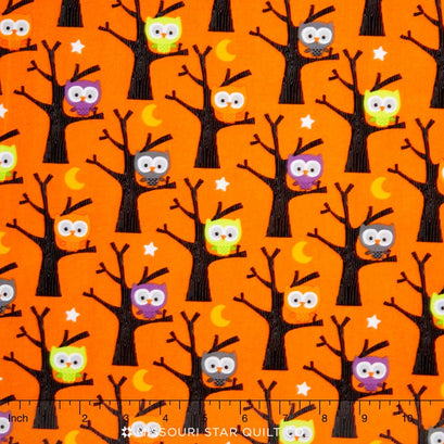 Ghouls and Goodies - Ghouls Owl Orange Yardage