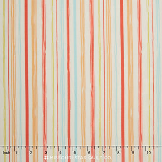 Woodland Spring - Stripe Coral Yardage