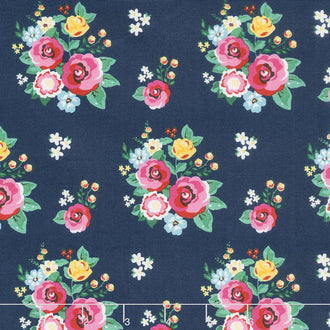 Happiness is Handmade - Main Navy Yardage