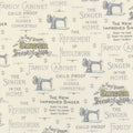 Sewing with Singer - Text Antique Metallic Yardage