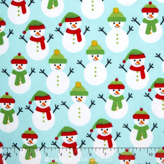 Jingle Flannel - Snowman Glacier Flannel Yardage