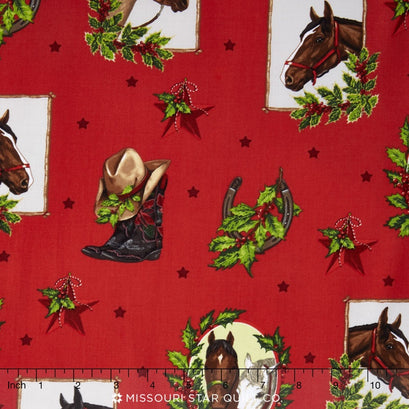 Holly Jolly Christmas - Horse Red Yardage