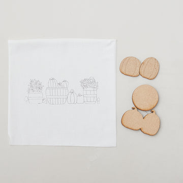 Farmers Market Collection - Fall Pumpkins Embroidery Kit Alternative View #1