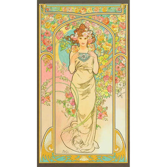 Alphonse Mucha - Lady Garden Digitally Printed Panel