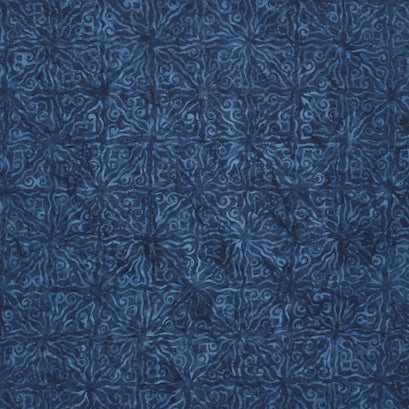 Tonga Batiks - Bluebell Etching Navy Yardage
