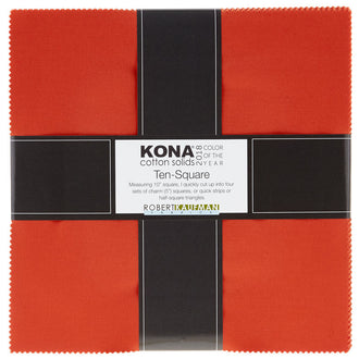 Kona Cotton - 2018 Color of the Year Tiger Lily Ten Squares