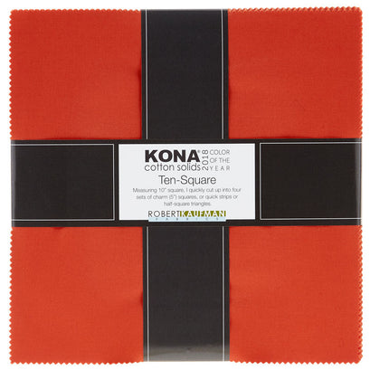 Kona Cotton - 2018 Color of the Year Tiger Lily Ten Squares