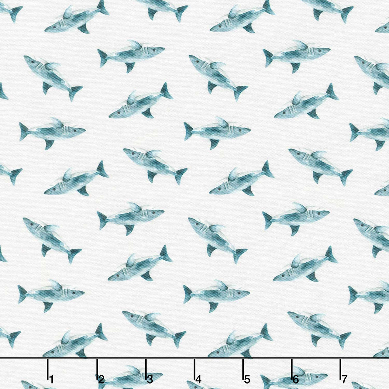 Pirates Ahoy - Sharks Grey Yardage