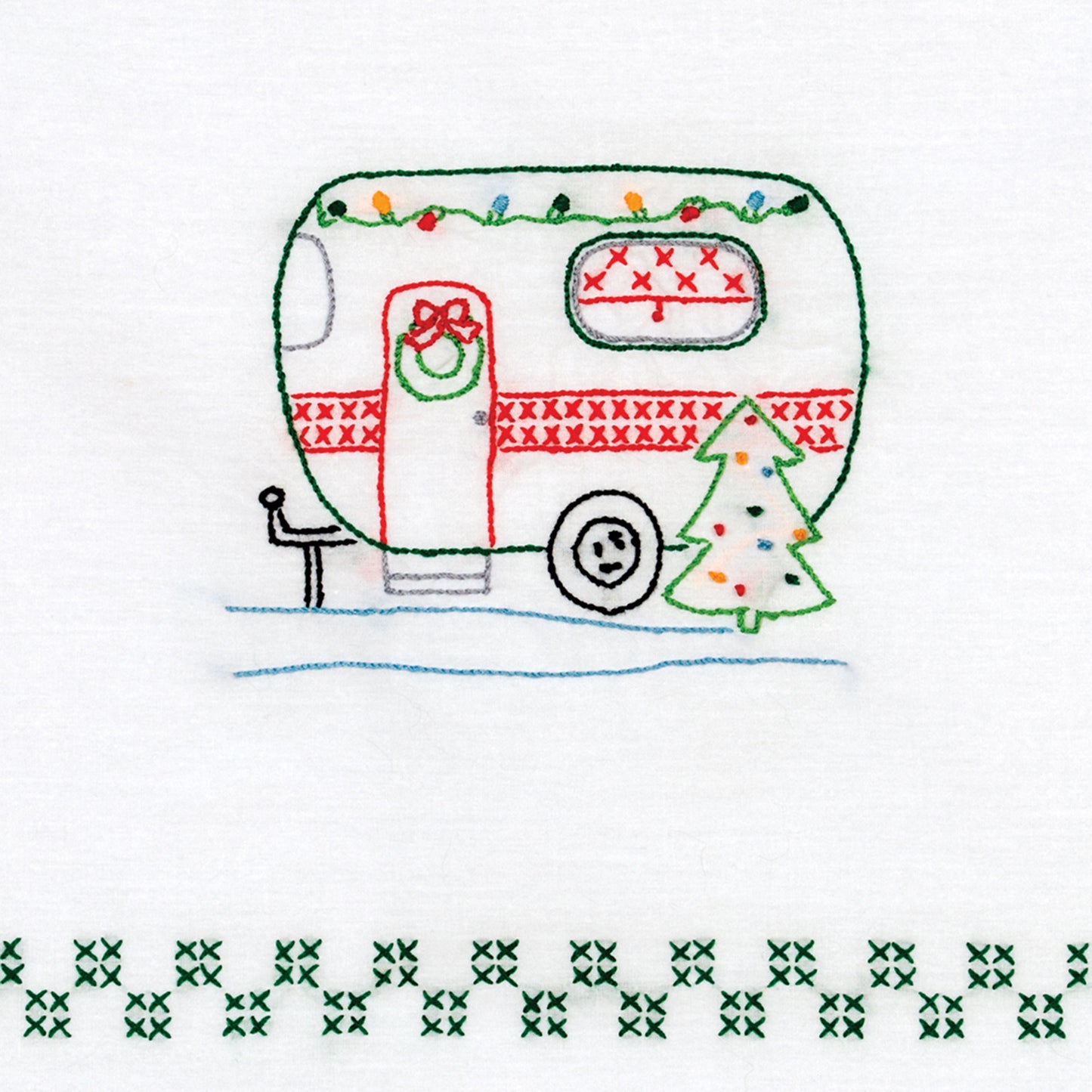 Christmas Camper Embroidery Hand Towel Set Alternative View #1