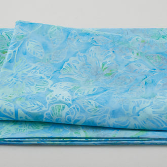 Java Batiks - Drifting Leaves Turquoise 2 Yard Cut