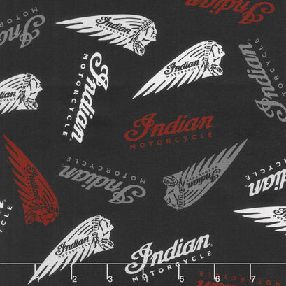 Indian Motorcycle - Logos Black Yardage