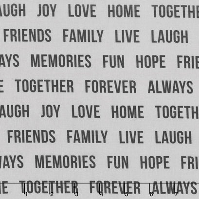 Urban Cottage - Words to Live By Gray 108" Wide Backing