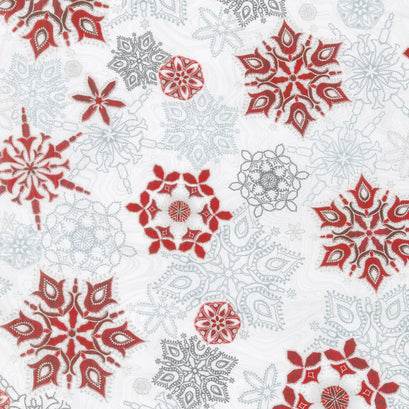 Holiday Flourish 11 - Silver Snowflakes Metallic Yardage