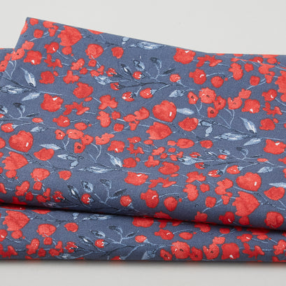 Pop of Red Favorites - Floral Dark Gray 2 Yard Cut