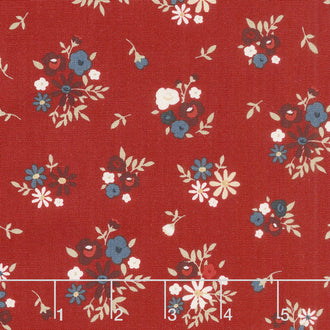 American Heritage - Floral Red Yardage