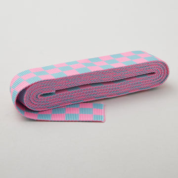 Tula Pink Check Please 1-1/2" Webbing - Cosmic Pink/Aqua - 3 Yard Pack