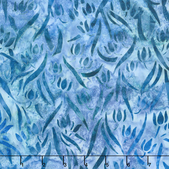 Artisan Batiks - Anemone Leaves Cornflower Yardage