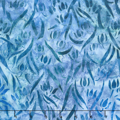 Artisan Batiks - Anemone Leaves Cornflower Yardage
