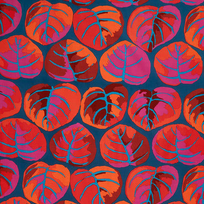 Kaffe Fassett Collective - February 2025 Warm Colorway Palm Leaves Red Yardage