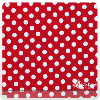 Twice as Nice - Spice Dots Red Yardage