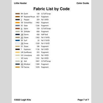 Little Hooter Quilt Pattern Alternative View #2