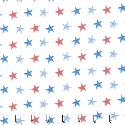 Faith, Family, Freedom - Stars of Freedom White Yardage