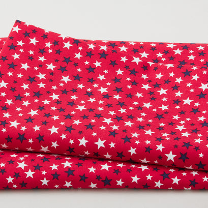 Star-Spangled Beach - Small Stars Red 2 Yard Cut