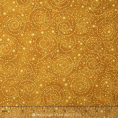 Holiday Flourish 9 - Traditional Colorstory Swirl Gold Metallic Yardage