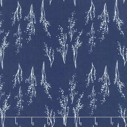 Fruitful Pleasures - Stems Navy Yardage