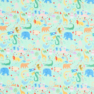 Get Your Cray-on - Crayola Main Mint Yardage