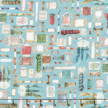 Make it Sew - Thread Dusty Blue Yardage